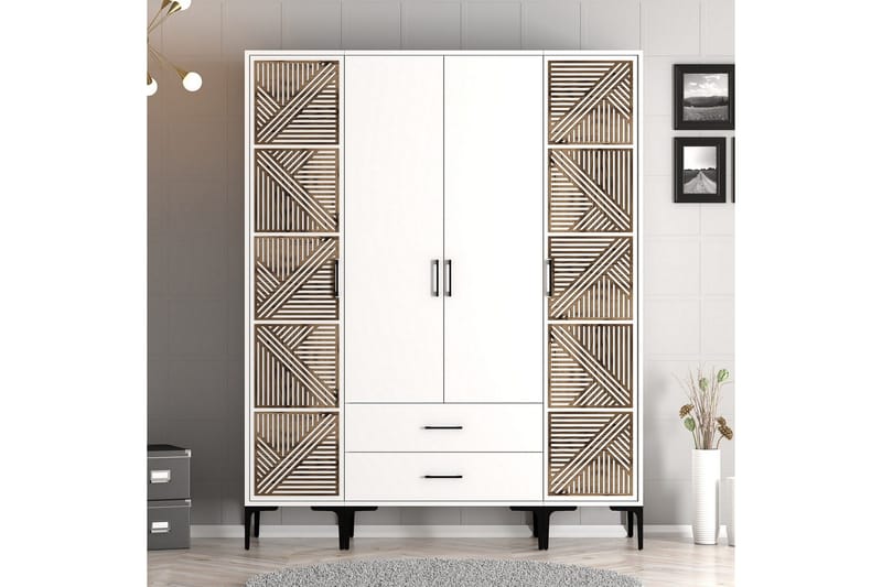 Kumsal Garderob 160 cm - Vit - Förvaring - Garderober & garderobssystem