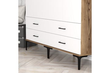 Kumsal Garderob 160 cm - Vit/Brun - Förvaring - Garderober & garderobssystem