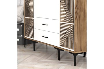 Kumsal Garderob 160 cm - Vit/Brun - Förvaring - Garderober & garderobssystem