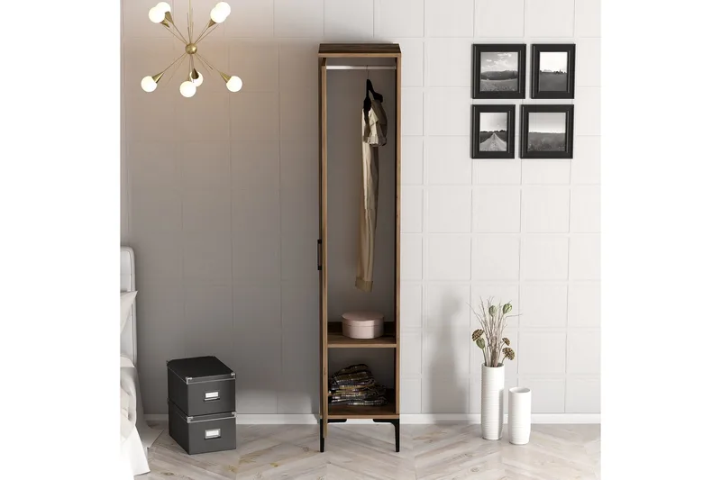 Kumsal Garderob 40 cm i Trä och Glas - Brun - Förvaring - Garderober & garderobssystem