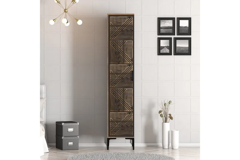 Kumsal Garderob 40x47,5 cm - Valnöt/Antracit - Förvaring - Garderober & garderobssystem