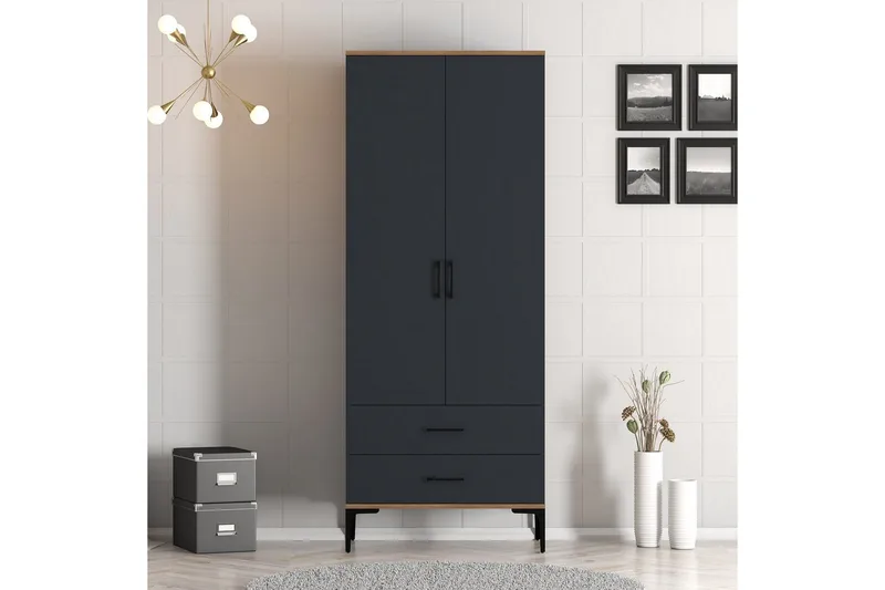Kumsal Garderob 80 cm - Antracit - Förvaring - Garderober & garderobssystem