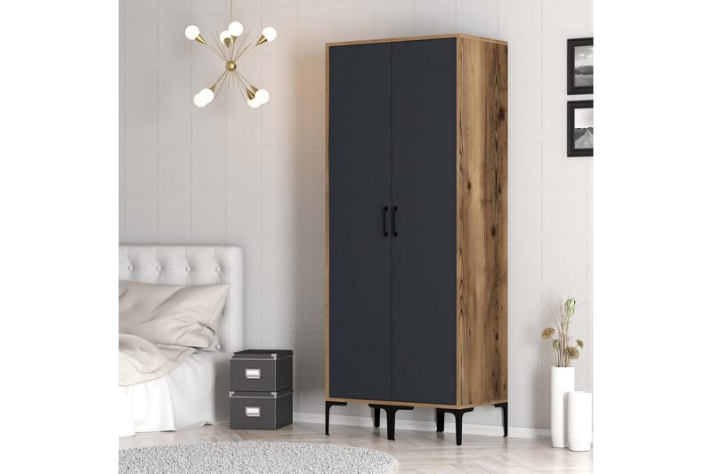 Kumsal Garderob 80 cm - Antracit - Förvaring - Garderober & garderobssystem