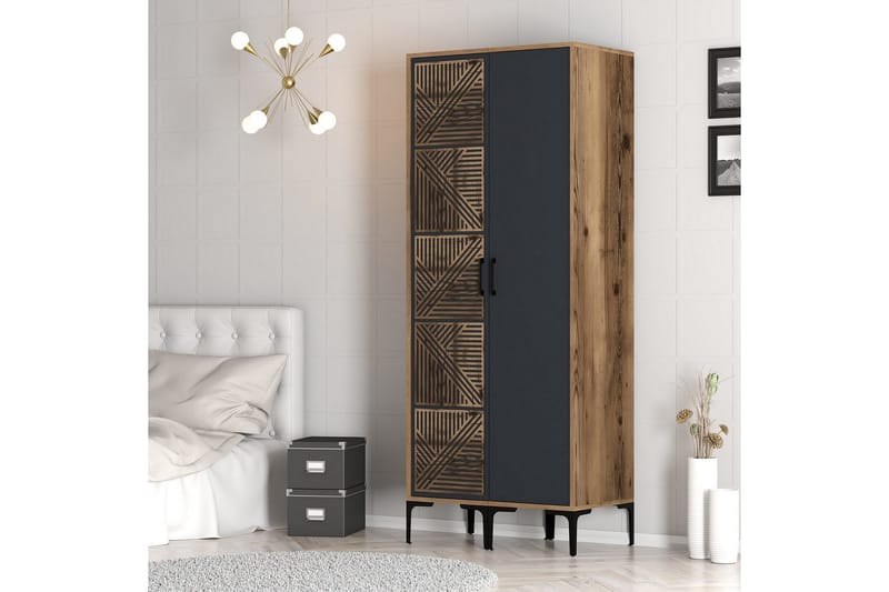 Kumsal Garderob 80 cm - Antracit - Förvaring - Garderober & garderobssystem