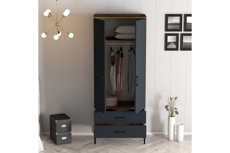 Kumsal Garderob 80 cm - Antracit - Förvaring - Garderober & garderobssystem