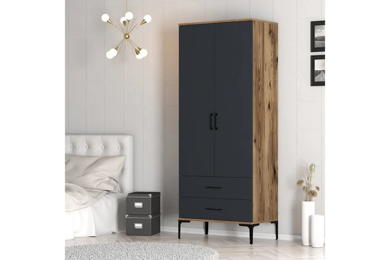 Kumsal Garderob 80 cm - Antracit - Förvaring - Garderober & garderobssystem