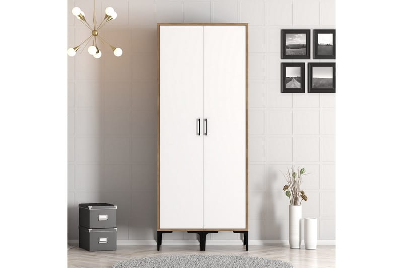 Kumsal Garderob 80 cm - Brun/Vit - Förvaring - Garderober & garderobssystem