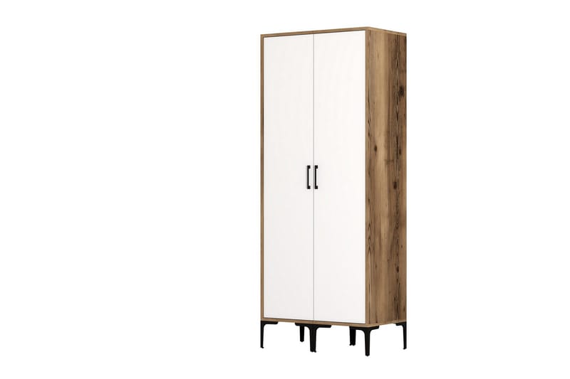 Kumsal Garderob 80 cm - Brun/Vit - Förvaring - Garderober & garderobssystem