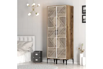 Kumsal Garderob 80 cm - Brun/Vit - Förvaring - Garderober & garderobssystem