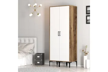 Kumsal Garderob 80 cm - Brun/Vit - Förvaring - Garderober & garderobssystem