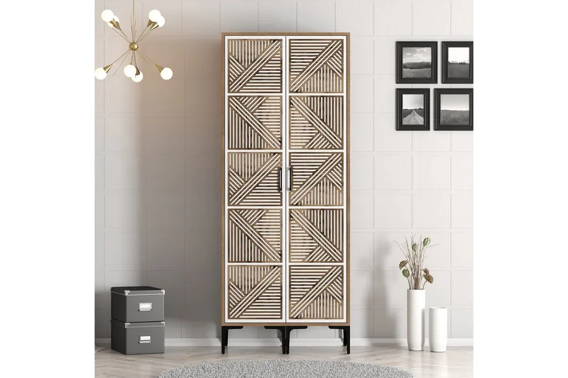 Kumsal Garderob 80 cm, Brun/Vit