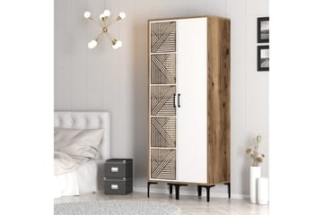 Kumsal Garderob 80 cm - Brun/Vit - Förvaring - Garderober & garderobssystem