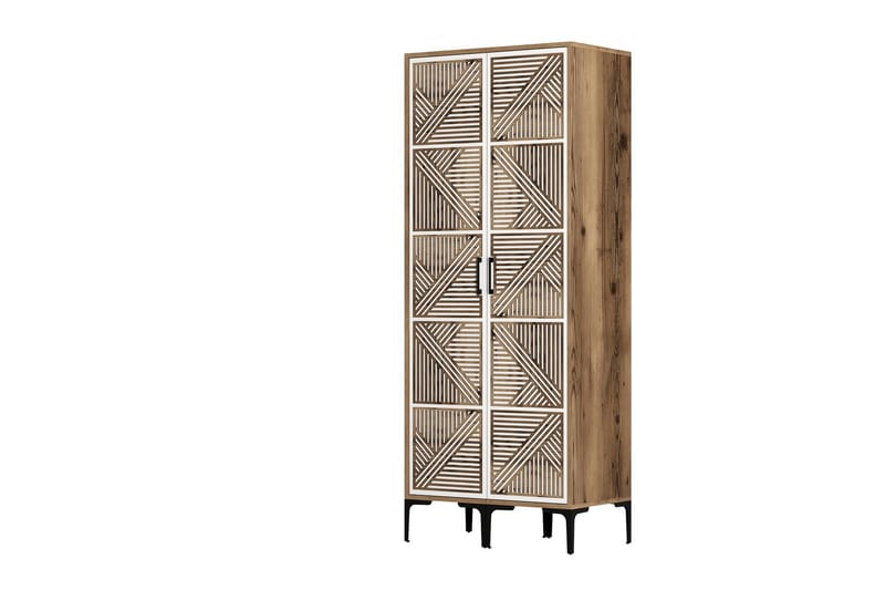 Kumsal Garderob 80 cm - Brun/Vit - Förvaring - Garderober & garderobssystem