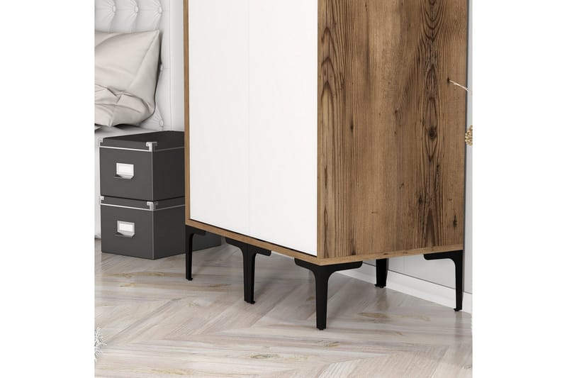 Kumsal Garderob 80 cm - Brun/Vit - Förvaring - Garderober & garderobssystem