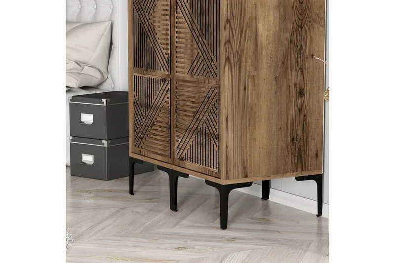 Kumsal Garderob 80 cm - Valnöt - Förvaring - Garderober & garderobssystem