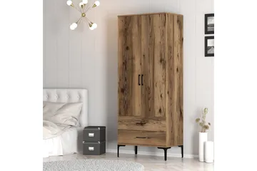 Kumsal Garderob 80 cm - Valnöt - Förvaring - Garderober & garderobssystem