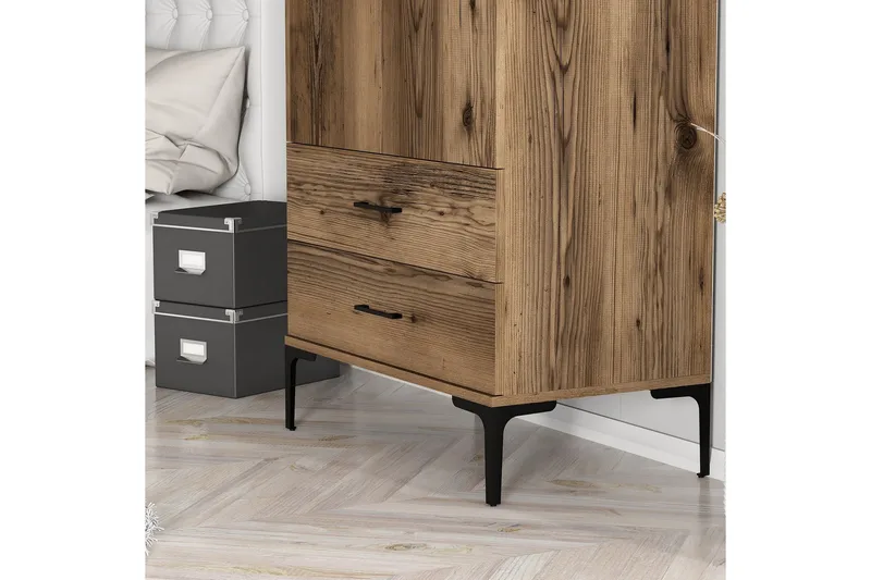 Kumsal Garderob 80 cm - Valnöt - Förvaring - Garderober & garderobssystem