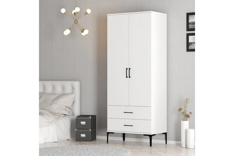 Kumsal Garderob 80 cm - Vit - Förvaring - Garderober & garderobssystem