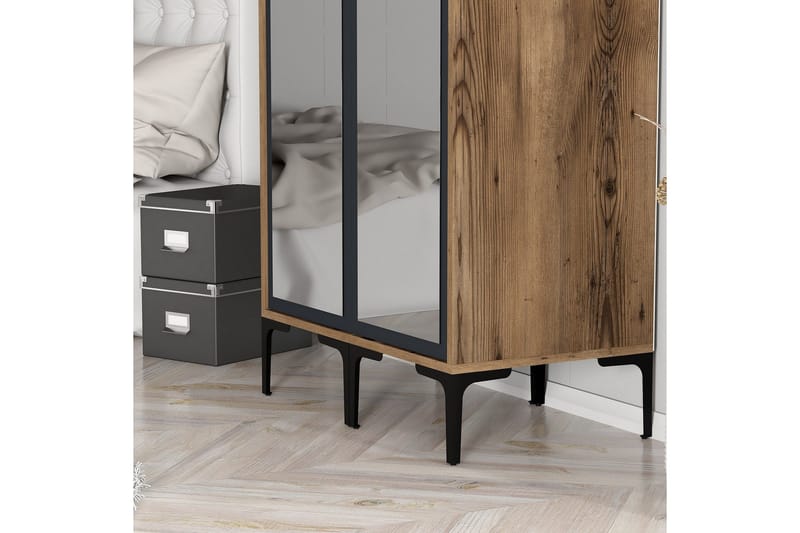 Kumsal Garderob med Spegel - Antracit - Förvaring - Garderober & garderobssystem