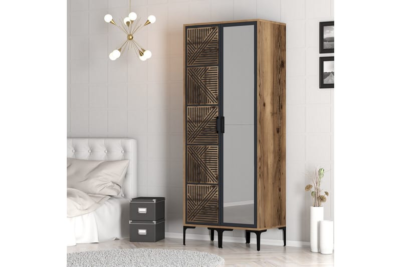 Kumsal Garderob med Spegel - Antracit - Förvaring - Garderober & garderobssystem