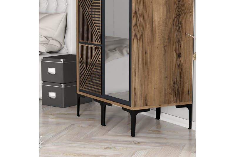 Kumsal Garderob med Spegel - Antracit - Förvaring - Garderober & garderobssystem