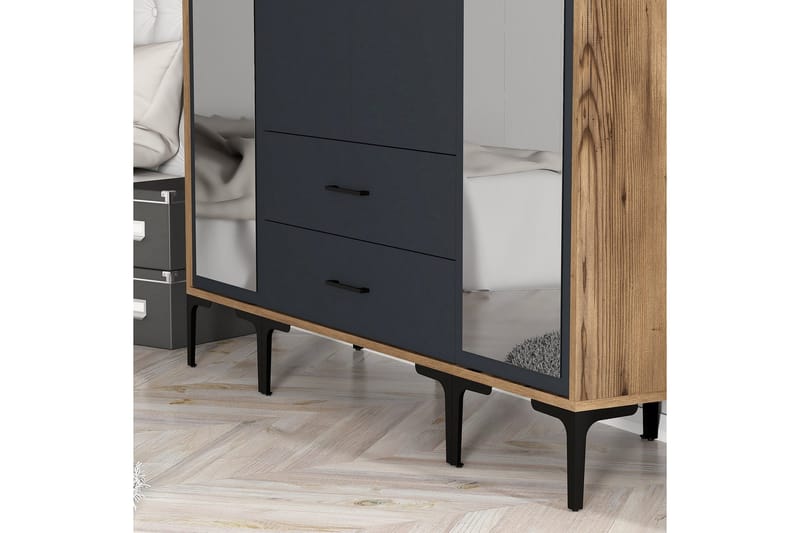 Kumsal Garderob med Spegel - Antracit - Förvaring - Garderober & garderobssystem