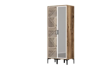 Kumsal Garderob med Spegel - Brun/Vit - Förvaring - Garderober & garderobssystem