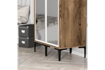 Kumsal Garderob med Spegel - Brun/Vit - Förvaring - Garderober & garderobssystem