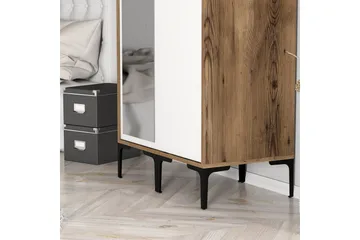 Kumsal Garderob med Spegel - Brun/Vit - Förvaring - Garderober & garderobssystem