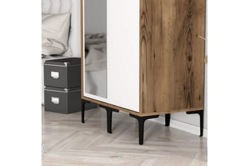 Kumsal Garderob med Spegel - Brun/Vit - Förvaring - Garderober & garderobssystem