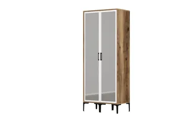 Kumsal Garderob med Spegel - Brun/Vit - Förvaring - Garderober & garderobssystem