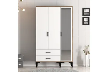 Kumsal Garderob med Spegel - Brun/Vit - Förvaring - Garderober & garderobssystem