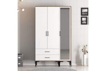 Kumsal Garderob med Spegel - Brun/Vit - Förvaring - Garderober & garderobssystem