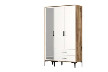 Kumsal Garderob med Spegel - Brun/Vit - Förvaring - Garderober & garderobssystem