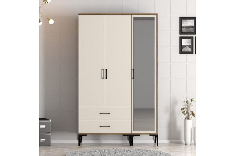 Kumsal Garderob med Spegel - Cream - Förvaring - Garderober & garderobssystem