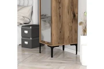 Kumsal Garderob med Spegel - Valnöt - Förvaring - Garderober & garderobssystem