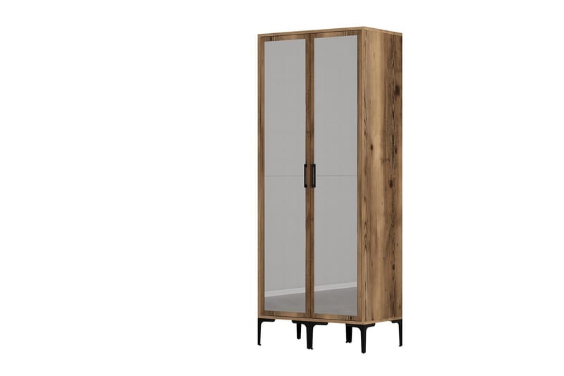 Kumsal Garderob med Spegel - Valnöt - Förvaring - Garderober & garderobssystem