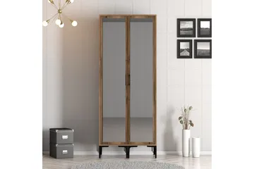 Kumsal Garderob med Spegel - Valnöt - Förvaring - Garderober & garderobssystem