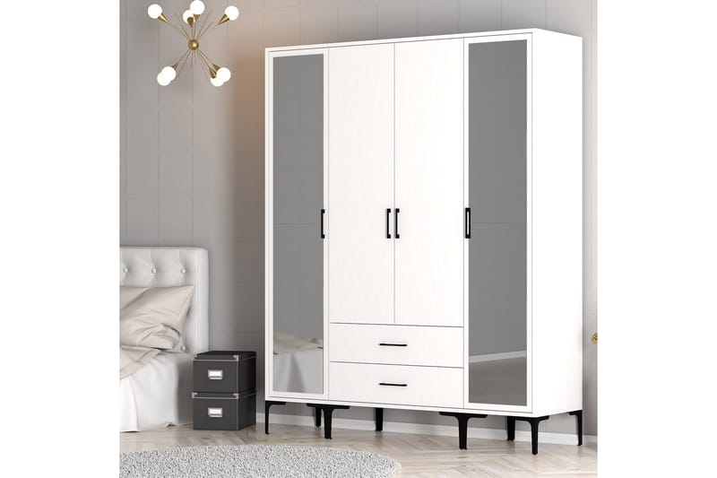 Kumsal Garderob med Spegel - Vit - Förvaring - Garderober & garderobssystem