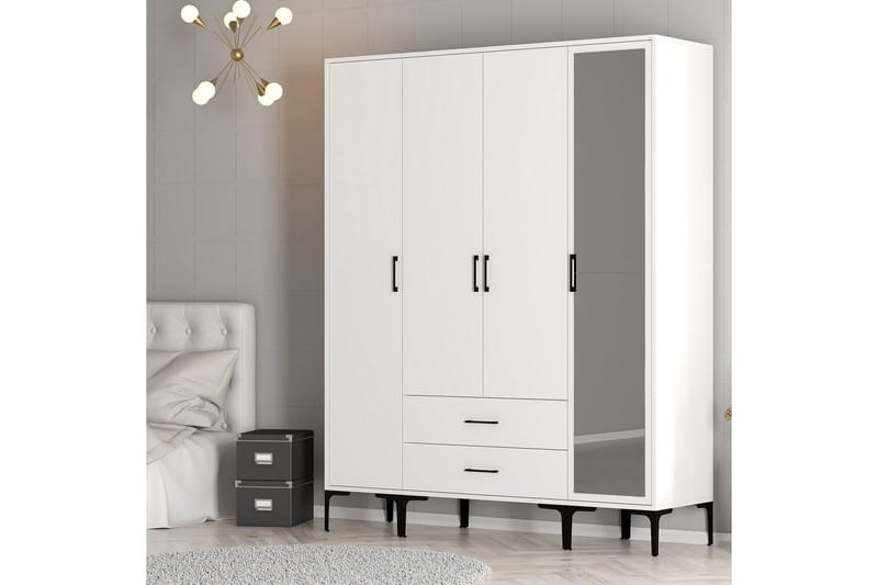 Kumsal Garderob med Spegel - Vit - Förvaring - Garderober & garderobssystem