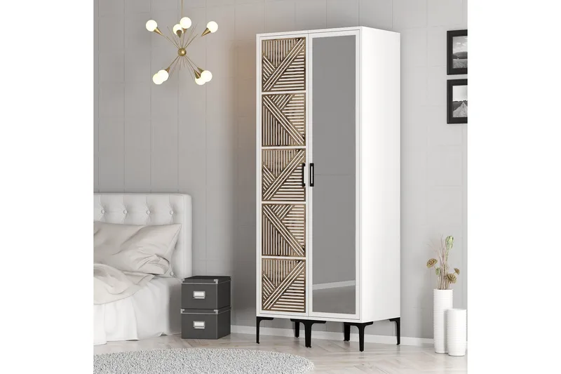 Kumsal Garderob med Spegel - Vit - Förvaring - Garderober & garderobssystem