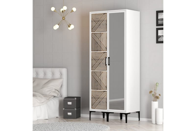 Kumsal Garderob med Spegel - Vit - Förvaring - Garderober & garderobssystem