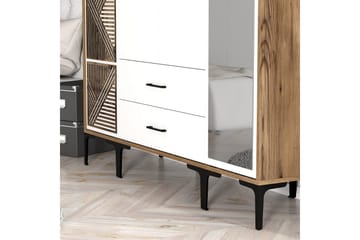 Kumsal Garderob med Spegel - Vit/Brun - Förvaring - Garderober & garderobssystem