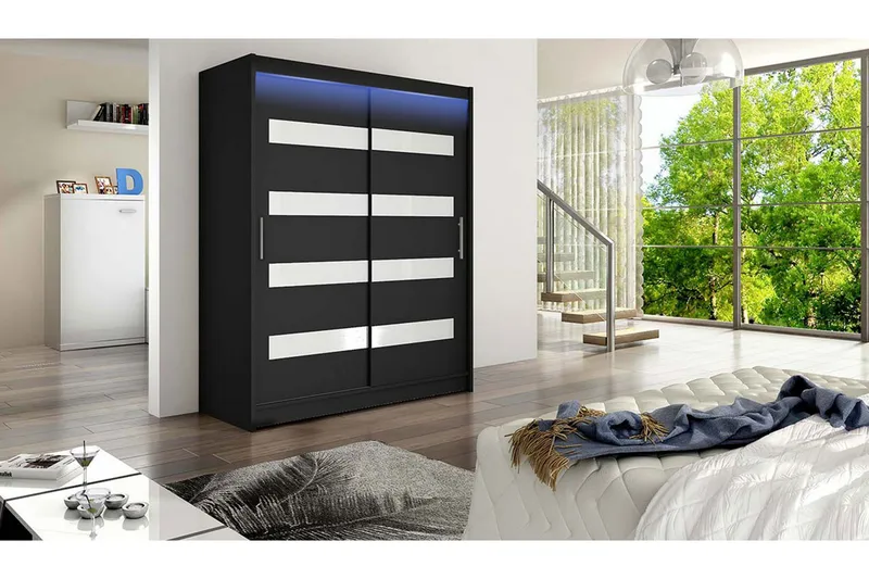 Leila Garderob 150x200 cm - Svart - Förvaring - Garderober & garderobssystem