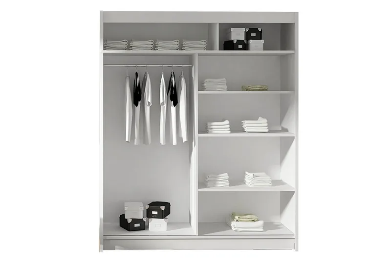 Leila Garderob Skjutdörrar Rund Spegel - Ek/Spegel - Förvaring - Garderober & garderobssystem