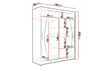 Leila Garderob Skjutdörrar Rund Spegel - Ek/Tryffel/Spegel - Förvaring - Garderober & garderobssystem