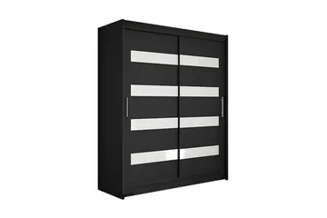 Leila Garderob Smal Skjutdörrar Smal Delad Spegel - Svart - Förvaring - Garderober & garderobssystem