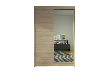 Lino Garderob med LED-belysning i Trä med Glasdörr - Beige - Förvaring - Garderober & garderobssystem
