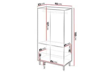 Lionel Garderob 90 cm - Kashmir - Förvaring - Garderober & garderobssystem