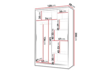 Liverpool Garderob 120x200 cm - Grå - Förvaring - Garderober & garderobssystem